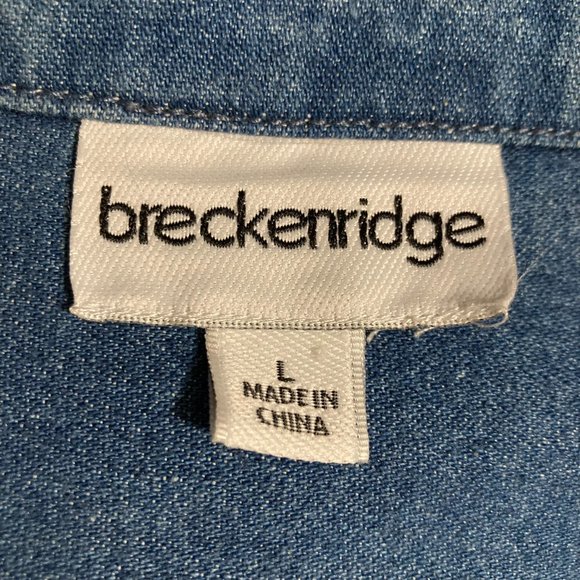 NWOT Vintage Breckenridge Denim Embroidered Long Sleeve Top Size L - Picture 13 of 15